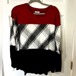 Red,plaid & black shirt